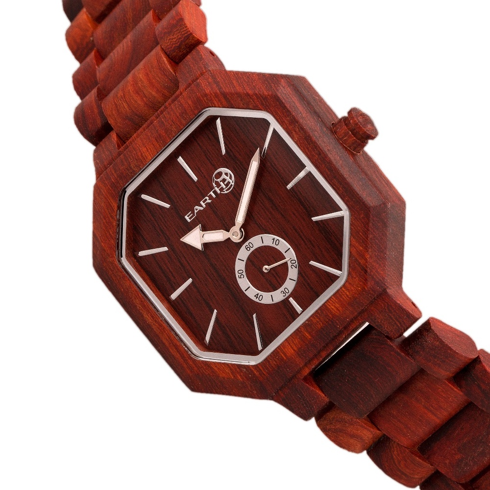 NWT All Red Wood Eco-Friendly Bracelet Watch